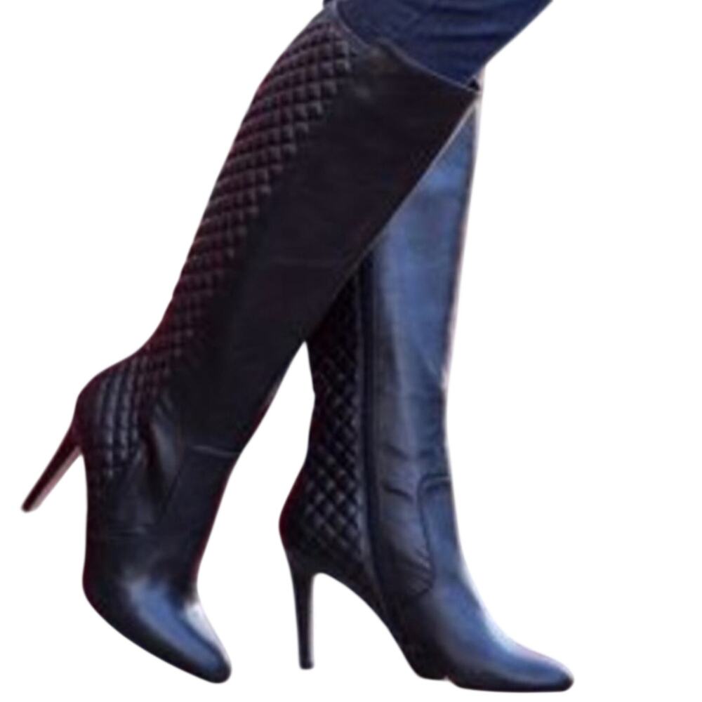 BCBGMAXAZRIA Product Beasly Quilted Faux Leather Boots Size Womens 8M